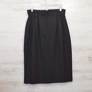 Vintage Grey Wool Pencil Skirt  David N